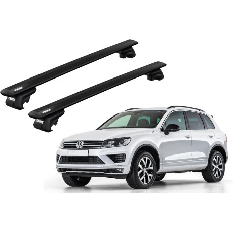 Barras THULE EVO WingBar para autos VOLKSWAGEN Touareg 2010 a 2018 negro