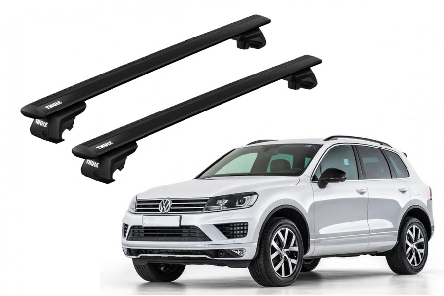 Barras THULE EVO WingBar para autos VOLKSWAGEN Touareg 2010 a 2018 negro