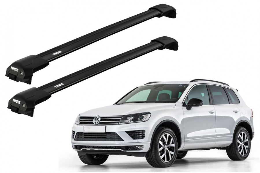 Barras THULE EDGE Flush para autos VOLKSWAGEN Touareg 2010 a 2018 negro