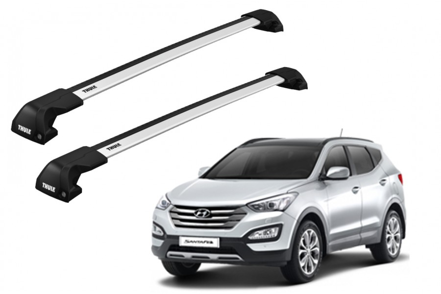 Barras THULE EDGE Flush para autos HYUNDAI Santa Fe 2013 a 2018