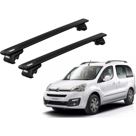 Barras THULE EVO WingBar para autos CITROEN Berlingo Multispace 2008 a 2018 negro