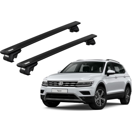 Barras THULE EVO WingBar para autos VOLKSWAGEN Tiguan 2007 a 2016 negro