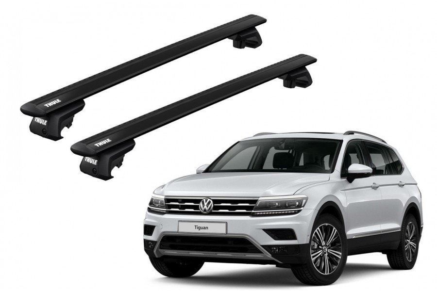 Barras THULE EVO WingBar para autos VOLKSWAGEN Tiguan 2007 a 2016 negro