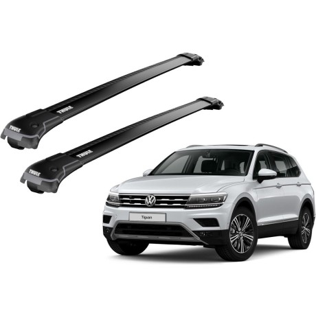 Barras THULE EDGE para autos VOLKSWAGEN Tiguan 2007 a 2016 negro