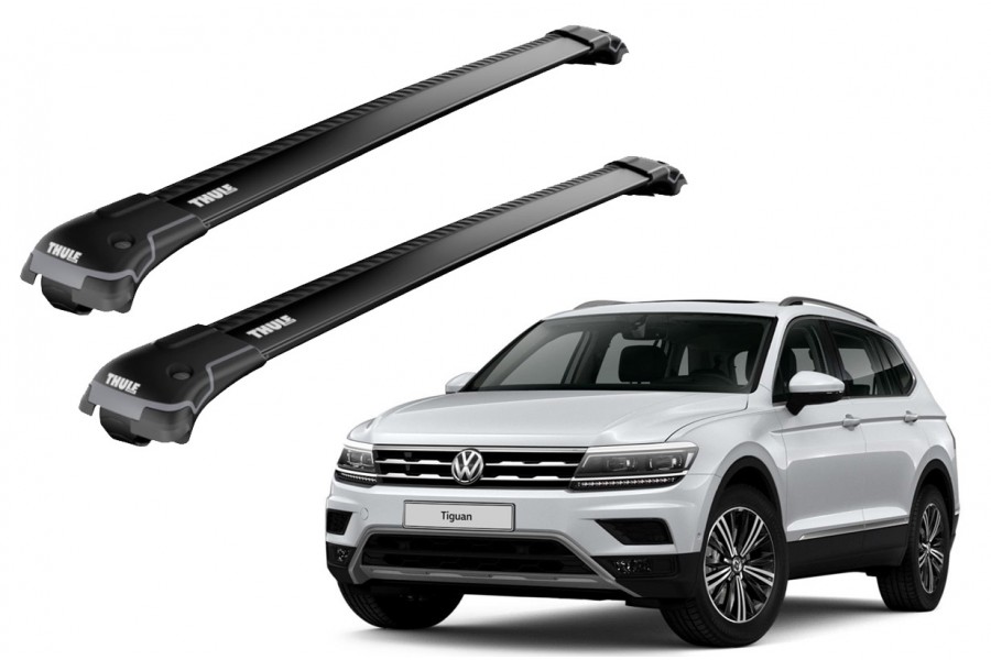 Barras THULE EDGE para autos VOLKSWAGEN Tiguan 2007 a 2016 negro