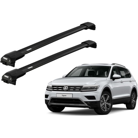 Barras THULE EDGE Flush para autos VOLKSWAGEN Tiguan 2007 a 2016 negro