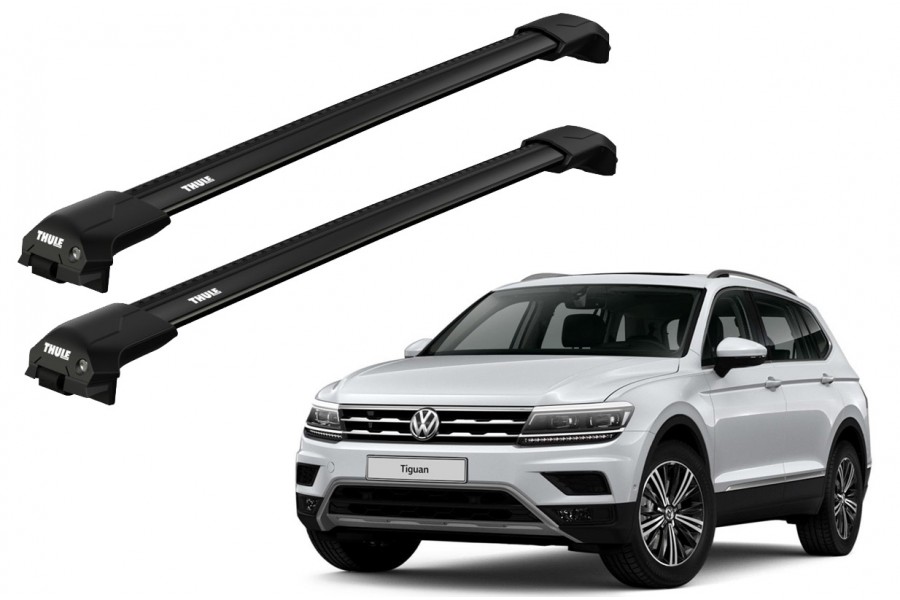 Barras THULE EDGE Flush para autos VOLKSWAGEN Tiguan 2007 a 2016 negro