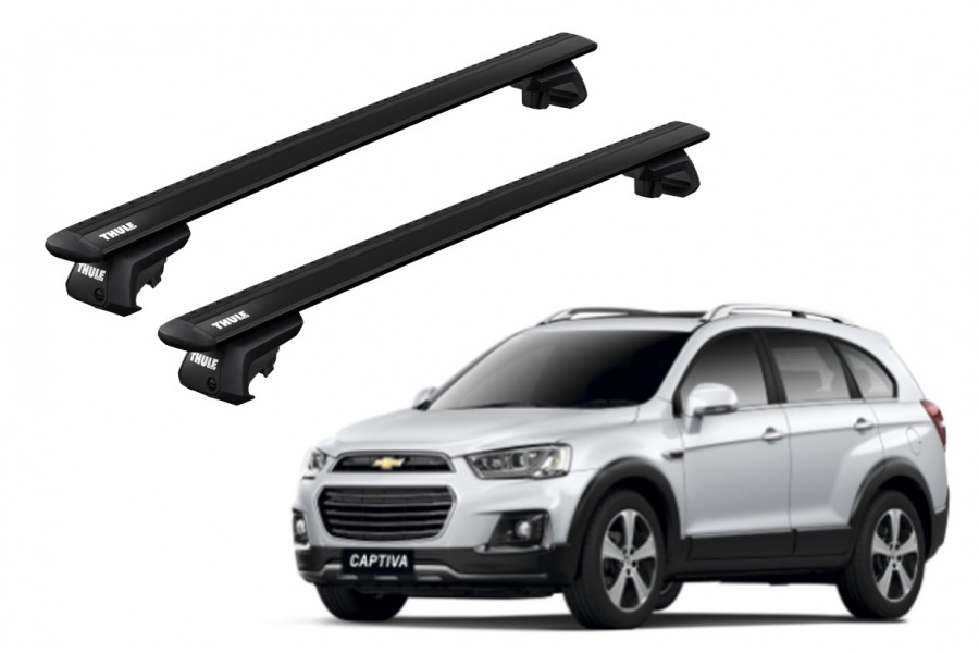 Barras THULE EVO WingBar para autos CHEVROLET Captiva 2006 a 2020 negro