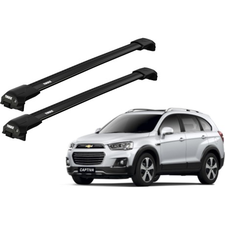 Barras THULE EDGE Flush para autos CHEVROLET Captiva 2006 a 2020 negro