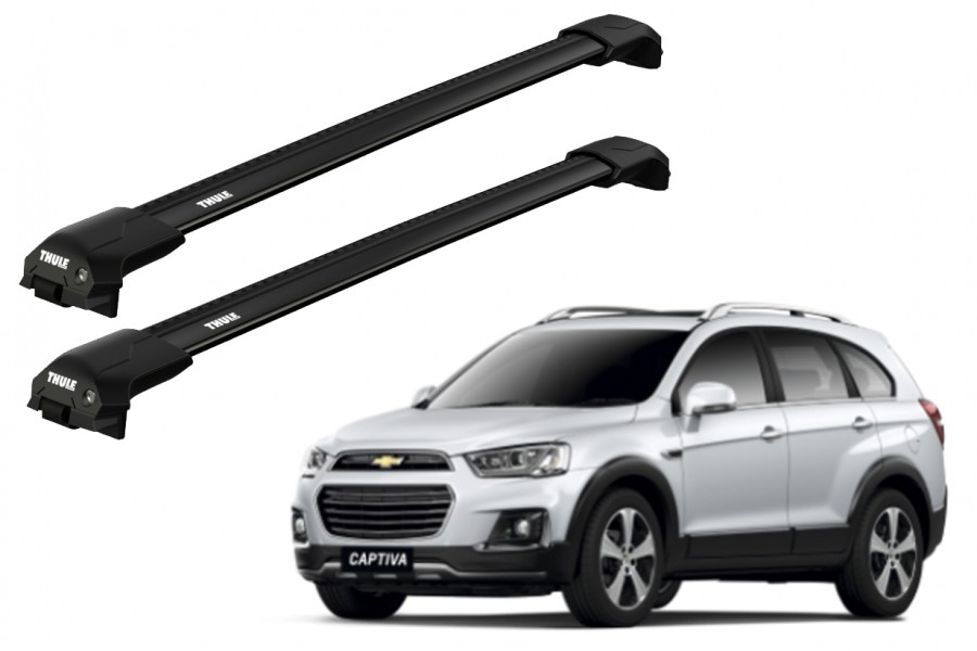 Barras THULE EDGE Flush para autos CHEVROLET Captiva 2006 a 2020 negro