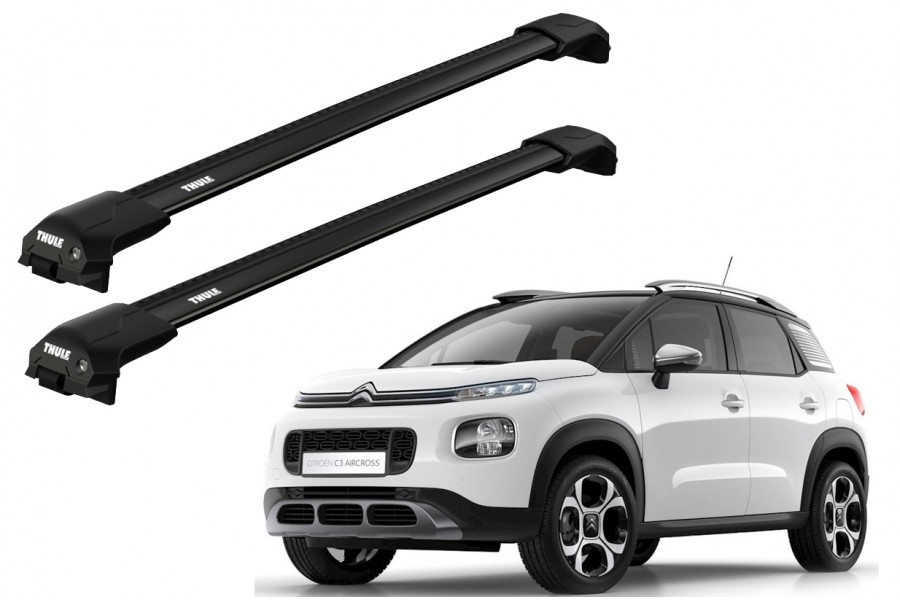 Barras THULE EDGE Flush para autos CITROEN C3 Aircross desde 2018 negro