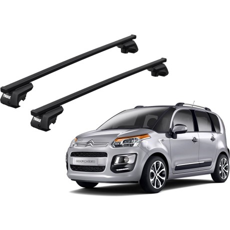 Barras THULE EVO SquareBar para autos CITROEN C3 Picasso desde 2009-2016