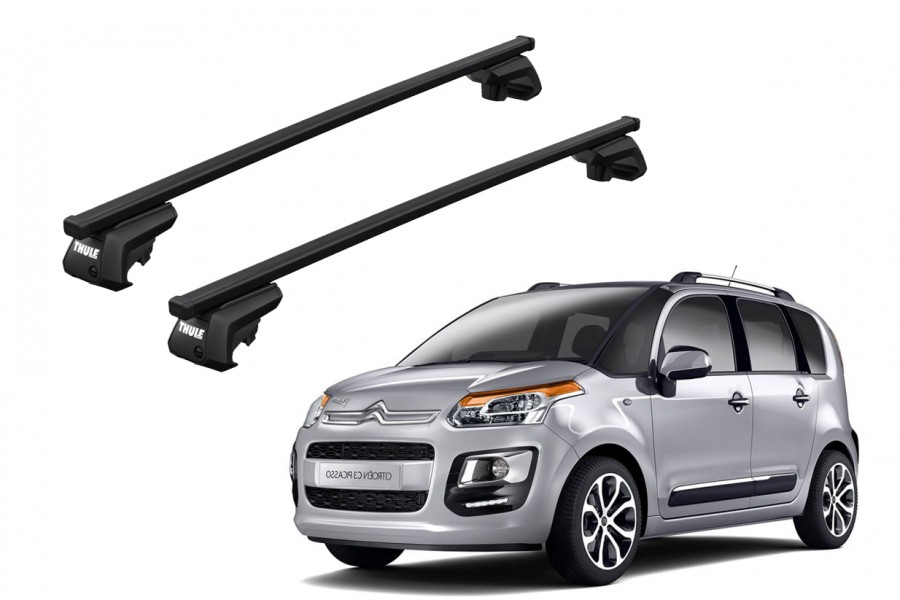 Barras THULE EVO SquareBar para autos CITROEN C3 Picasso desde 2009-2016