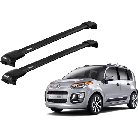 Barras THULE EDGE Flush para autos CITROEN C3 Picasso desde 2009-2016 negro