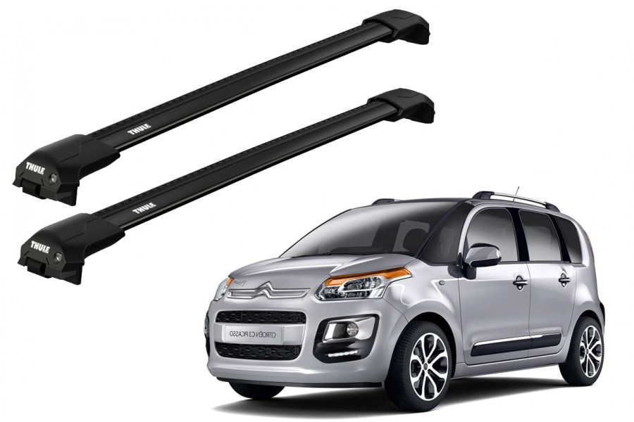 Barras THULE EDGE Flush para autos CITROEN C3 Picasso desde 2009-2016 negro