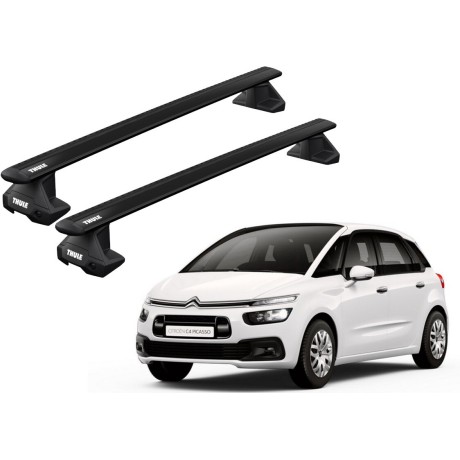 Barras THULE EVO WingBar para autos CITROEN C4 Grand Picasso desde 2014 - 2018 negro