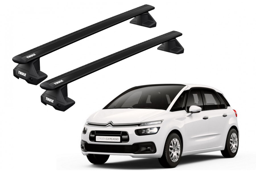 Barras THULE EVO WingBar para autos CITROEN C4 Grand Picasso desde 2014 - 2018 negro