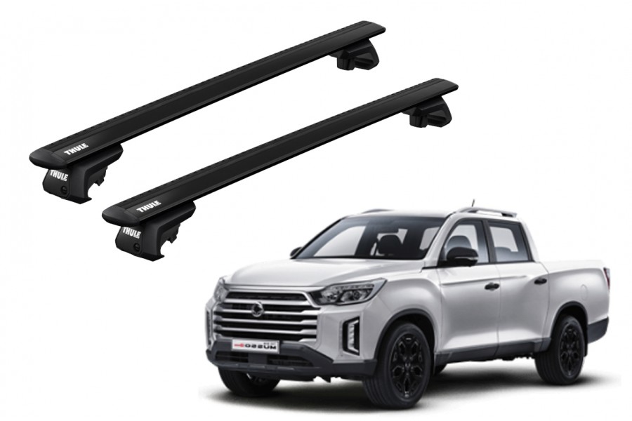 Barras THULE EVO WingBar para camioneta SSANGYONG Musso desde 2018 negro