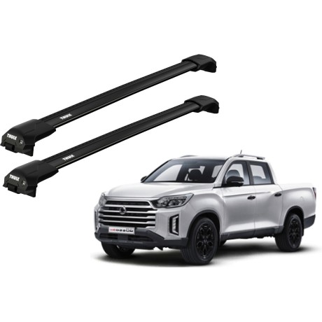 Barras THULE EDGE Flush para camioneta SSANGYONG Musso desde 2018 negro