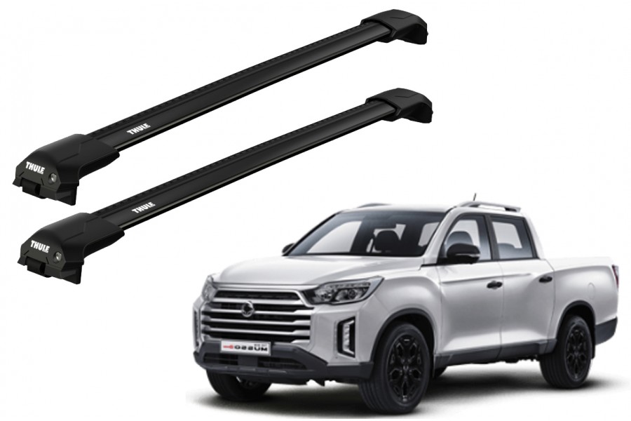 Barras THULE EDGE Flush para camioneta SSANGYONG Musso desde 2018 negro