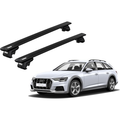 Barras THULE EVO WingBar para autos AUDI A6 Allroad desde 2006 al 2011 negro