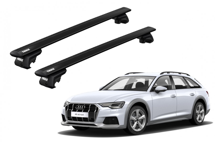 Barras THULE EVO WingBar para autos AUDI A6 Allroad desde 2006 al 2011 negro