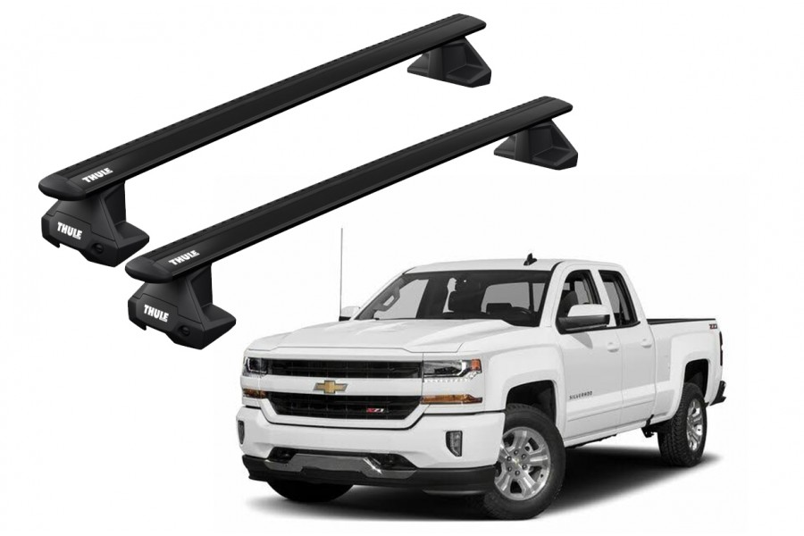 Barras THULE EVO WingBar para camioneta CHEVROLET Silverado 2014 a 2018 negro