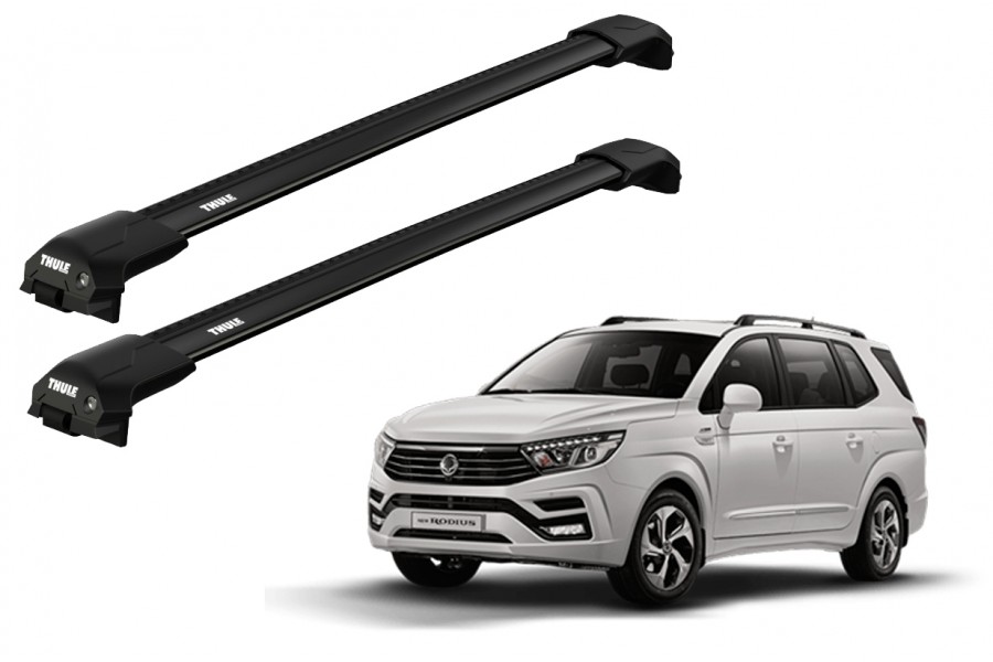 Barras THULE EDGE Flush para autos SSANGYONG Rodius desde 2013 negro