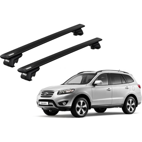 Barras THULE EVO WingBar para autos HYUNDAI Santa Fe 2010 a 2012 negro
