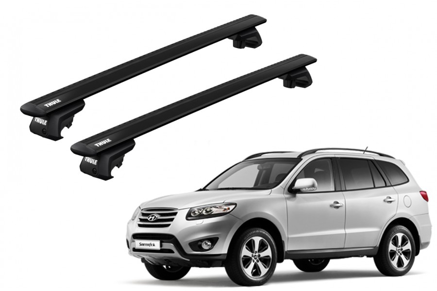 Barras THULE EVO WingBar para autos HYUNDAI Santa Fe 2010 a 2012 negro