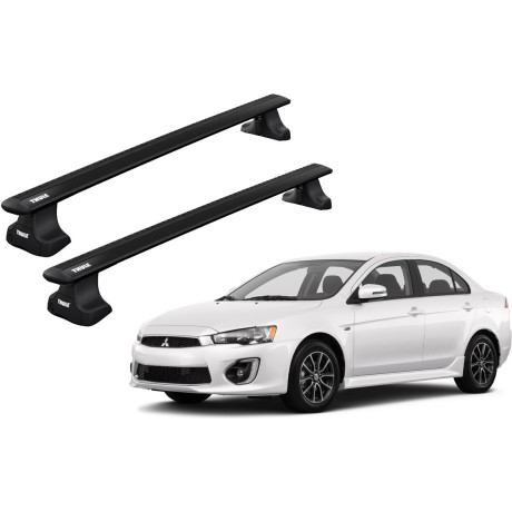 Barras THULE WingBar para autos MITSUBISHI Lancer EVO  desde 2008 - 2018 negro