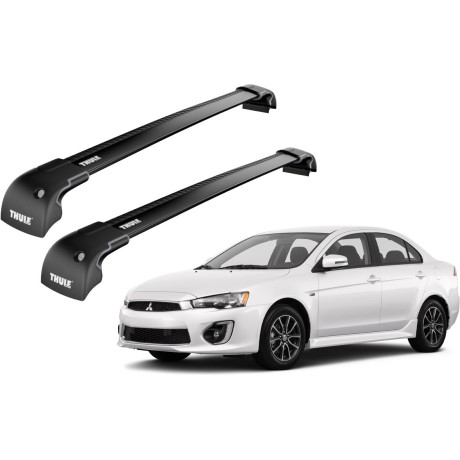 Barras THULE EDGE para autos MITSUBISHI Lancer EVO  desde 2008 - 2018 negro