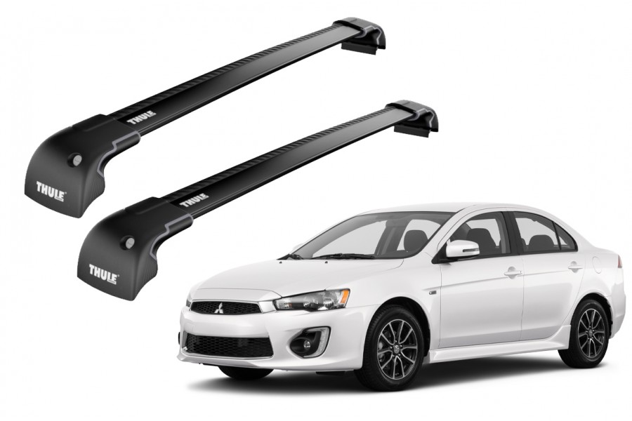 Barras THULE EDGE para autos MITSUBISHI Lancer EVO  desde 2008 - 2018 negro