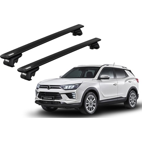 Barras THULE EVO WingBar para autos SSANGYONG Korando desde 2019 - 2021 negro