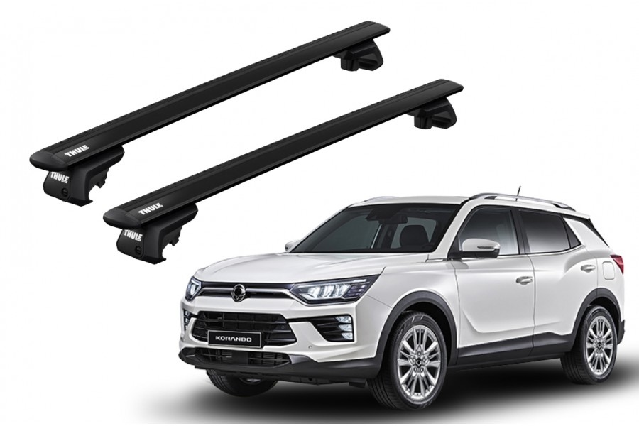 Barras THULE EVO WingBar para autos SSANGYONG Korando desde 2019 - 2021 negro