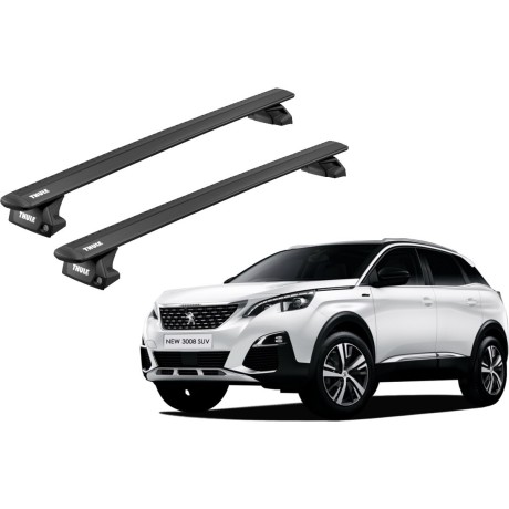 Barras THULE EVO WingBar para autos PEUGEOT 3008 desde 2017 . 2023 negro