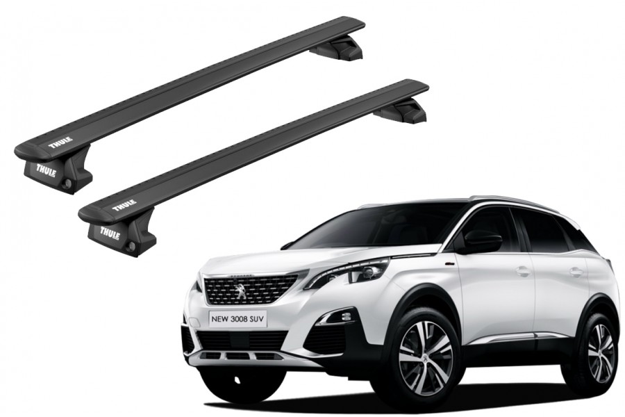 Barras THULE EVO WingBar para autos PEUGEOT 3008 desde 2017 . 2023 negro