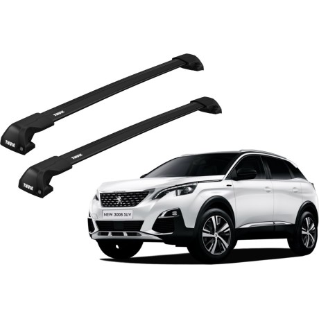 Barras THULE EDGE Flush para autos PEUGEOT 3008 desde 2017 - 2023 negro