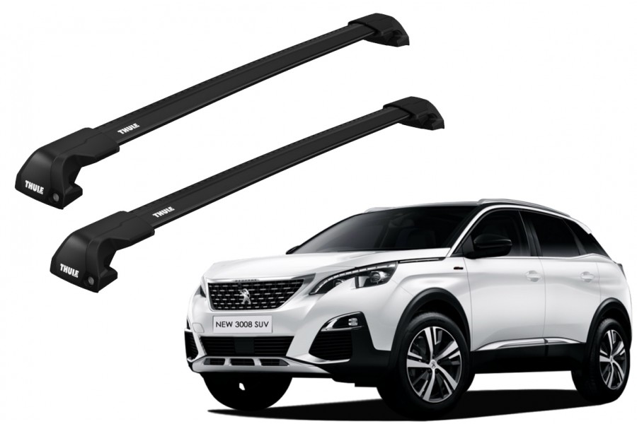 Barras THULE EDGE Flush para autos PEUGEOT 3008 desde 2017 - 2023 negro