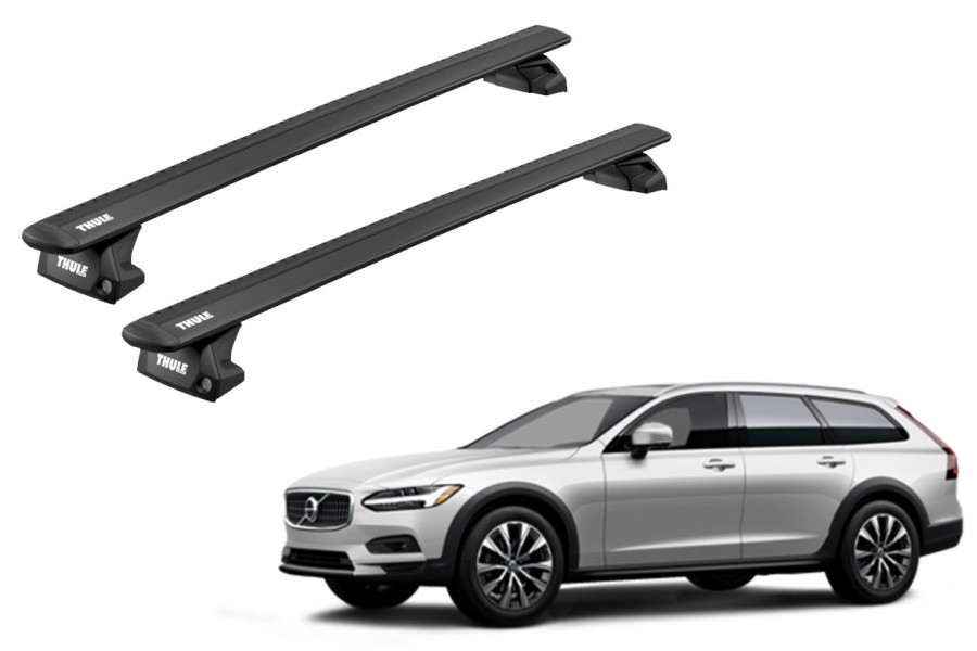 Barras THULE EVO WingBar para autos VOLVO V90 Cross Country desde 2017 - 2022 negro