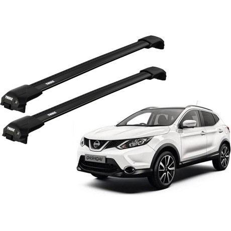 Barras THULE EDGE Flush para autos NISSAN Qashqai 2014 a 2022 negro