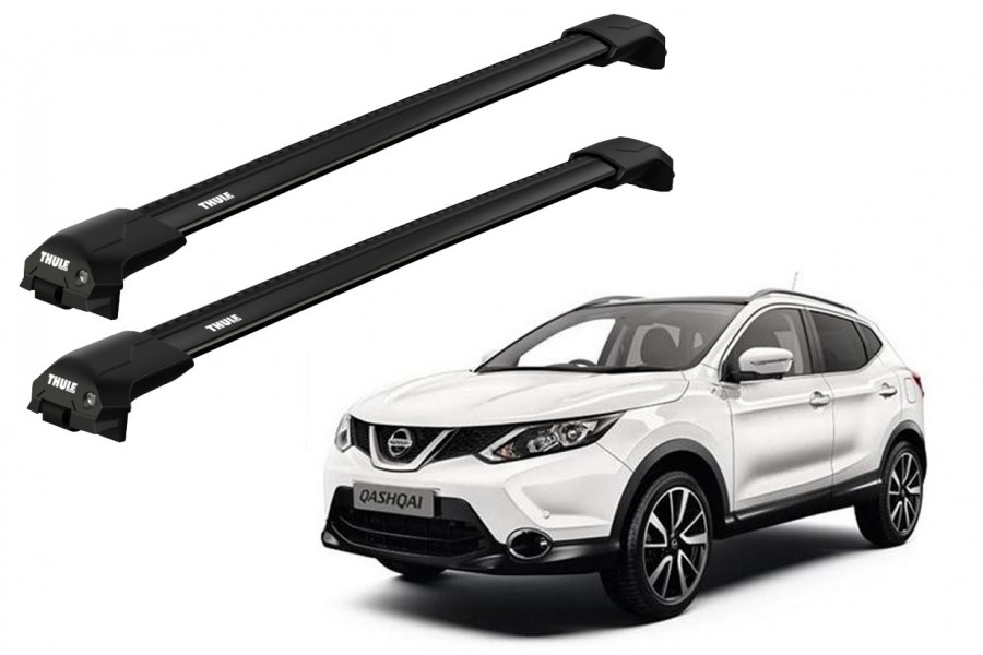 Barras THULE EDGE Flush para autos NISSAN Qashqai 2014 a 2022 negro