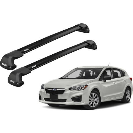 Barras THULE EDGE Flush para autos SUBARU Impreza MK-IV 2012 a 2016 negro