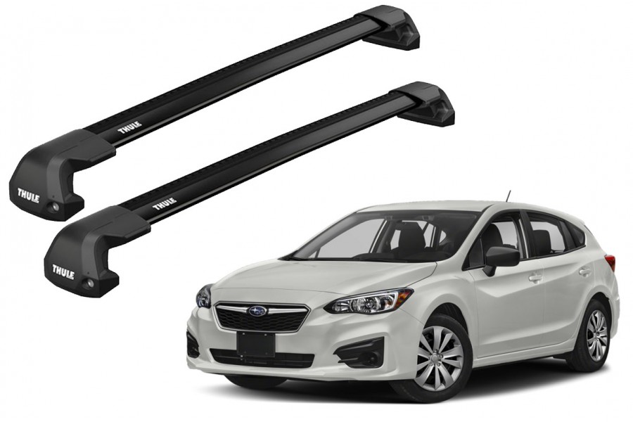 Barras THULE EDGE Flush para autos SUBARU Impreza MK-IV 2012 a 2016 negro