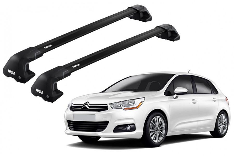 Barras THULE EDGE Flush para autos CITROEN C4 2010 a 2018 negro