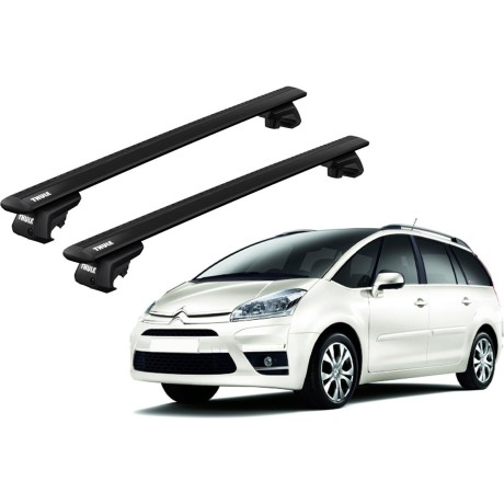 Barras THULE EVO WingBar para autos CITROEN C4 Grand Picasso 2006 a 2013 negro