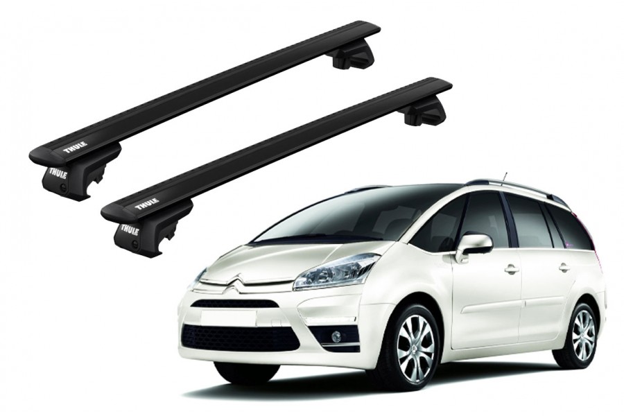 Barras THULE EVO WingBar para autos CITROEN C4 Grand Picasso 2006 a 2013 negro