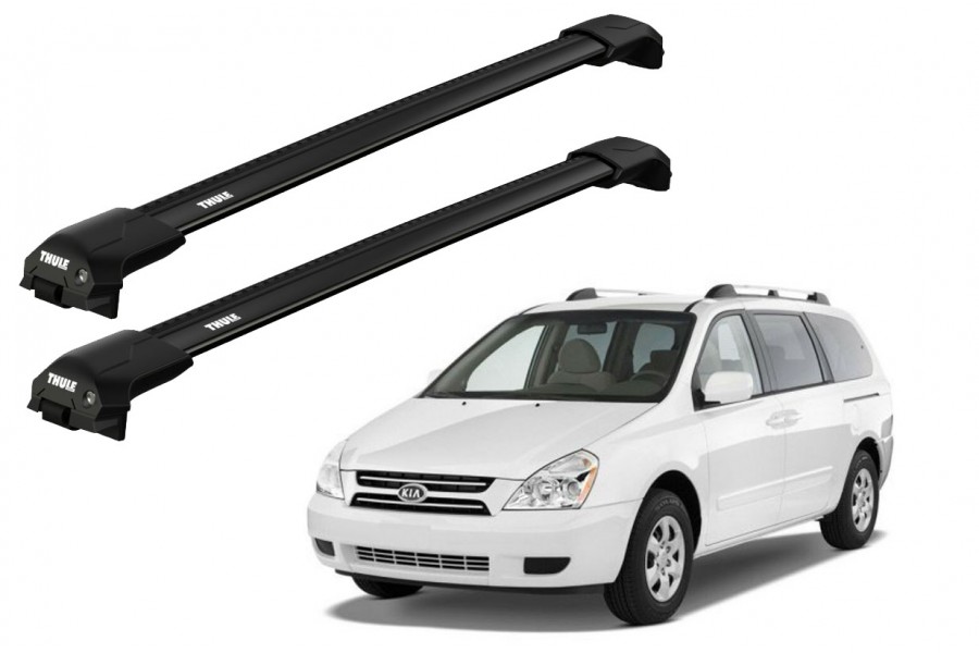 Barras THULE EDGE Flush para autos KIA Carnival 2006 a 2014 negro