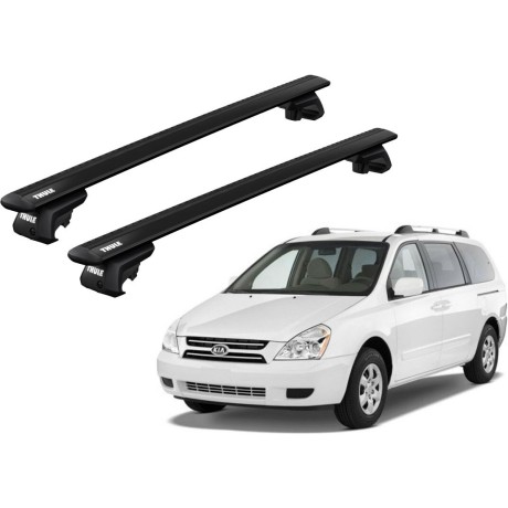 Barras THULE EVO WingBar para autos KIA Carnival 2006 a 2014 negro