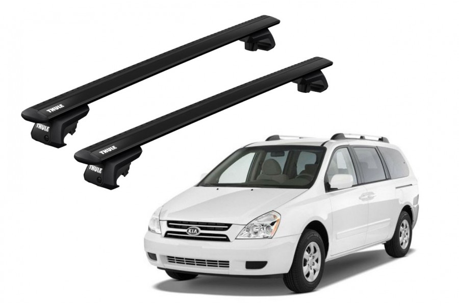 Barras THULE EVO WingBar para autos KIA Carnival 2006 a 2014 negro